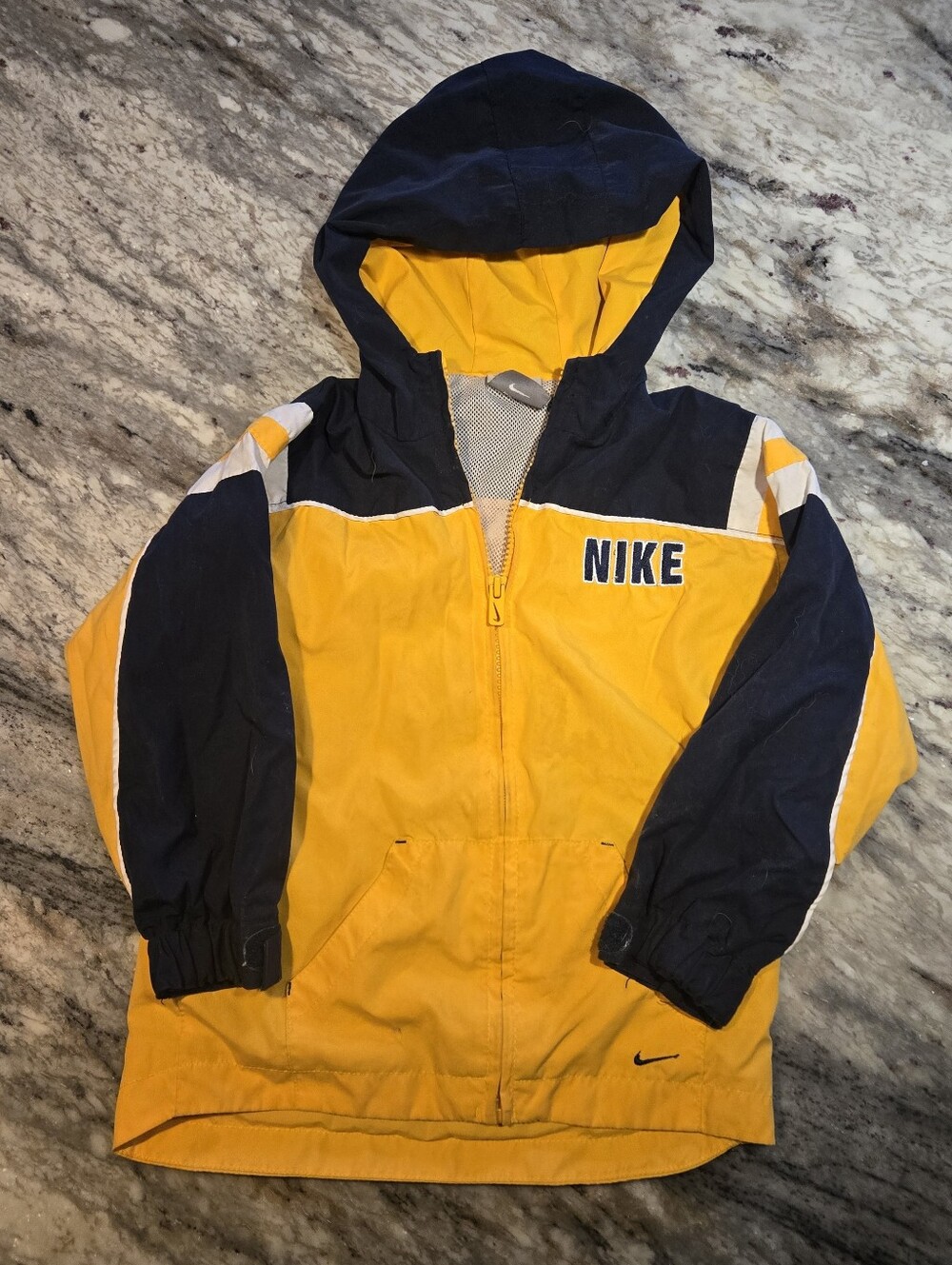 Nike Kids' Yellow & Navy Waterproof Windbreaker Jacket - 4T